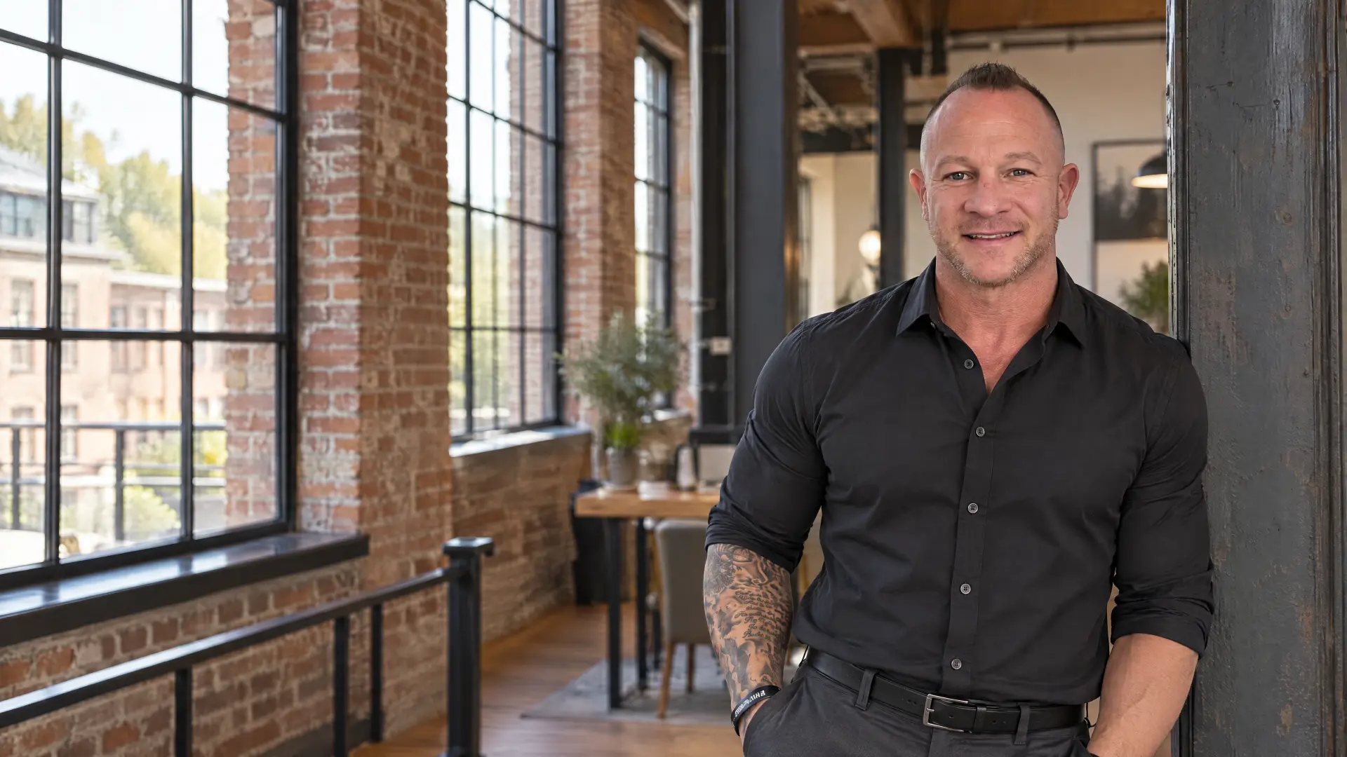 Steckel Loan Company founder in a brick-and-steel loft office